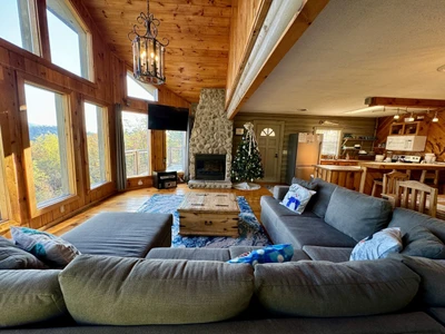 Christmas Family Room & Fireplace