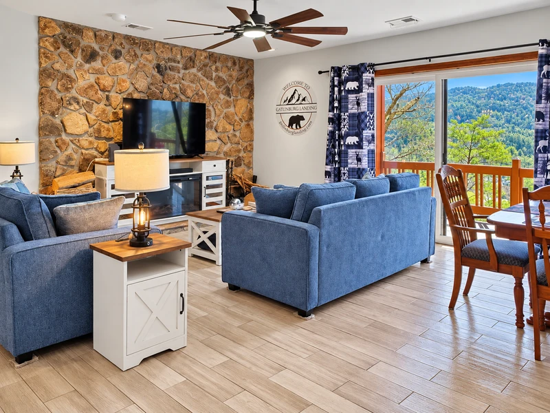 View of the living area at Gatlinburg Landing
