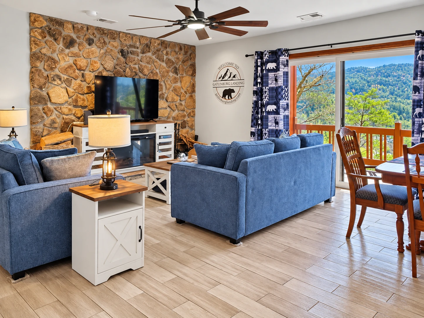 View of the living area at Gatlinburg Landing