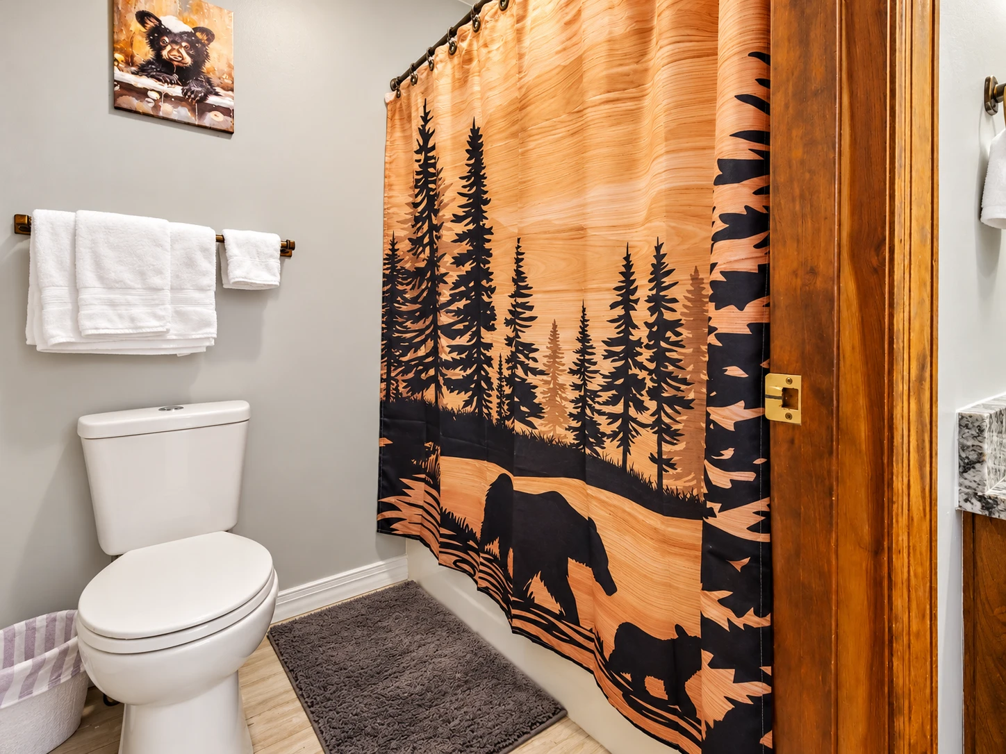 Toilet and full bath tub in the master bathroom