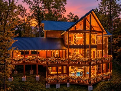 Luxe Alpine Summit Pool and Spa Cabin