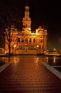 Sevier County court house at night