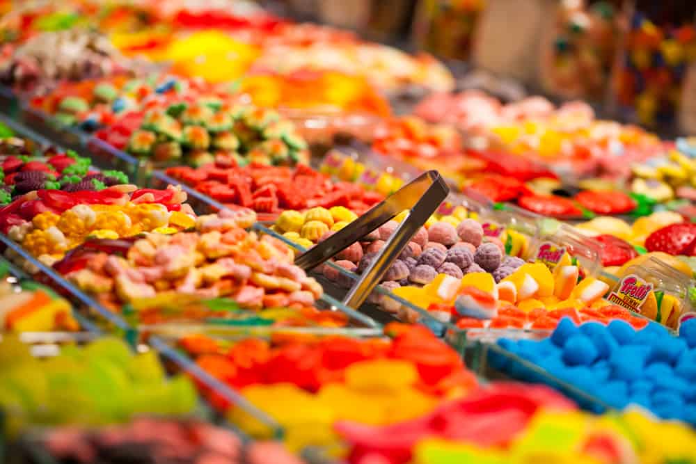 candy shop with colorful candy selections