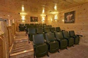 Movie theater at The Big Moose Lodge cabin in Pigeon Forge