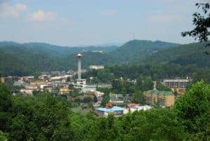 Aerial view of Gatlinburg