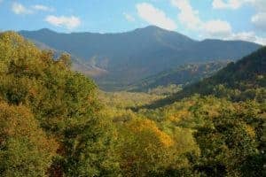 Scenic Smoky Mountain view with valleys and mountains
