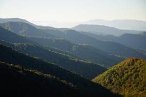 View of the Great Smoky Mountains from Newfound Gap Road