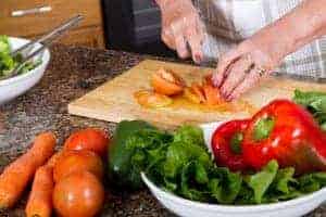 close up on hands cooking