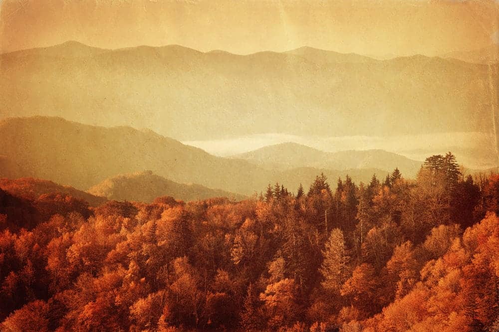 Old style image of the Great Smoky Mountains