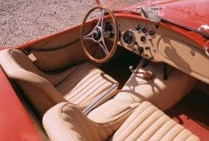 Driver's seat in classic car at car show in Pigeon Forge