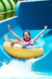 Little girl on water slide at Dollywood's Splash Country