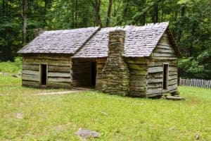 historic cabin along the Roaring Fork motor trail in the Great Smoky Mountains National Park