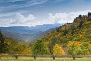 The view from Newfound Gap Road in the Great Smoky Mountains