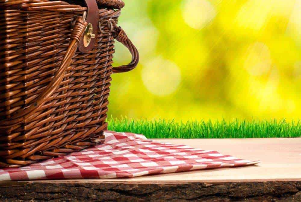 Picnic basket on a table