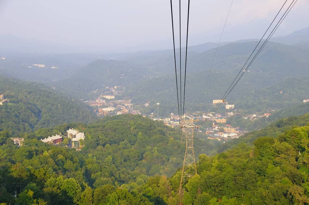 View from the Gatlinburg Aerial Tramway at Ober Gatlinburg