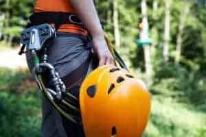 close up on equipment used when zip lining in Wears Valley