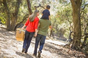 family enjoying a fall picnic in Wears Valley