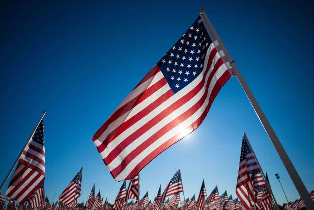 American Flags at at Veterans Day in the Smoky Mountains