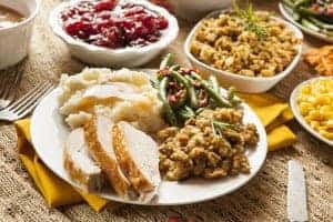 Turkey dinner with side dishes