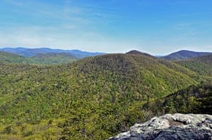 View of the Smoky Mountains from a rock overlook