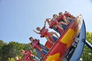 Kid standing on ride at Dollywood