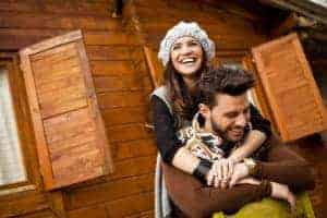 couple in a four bedroom cabin in Gatlinburg