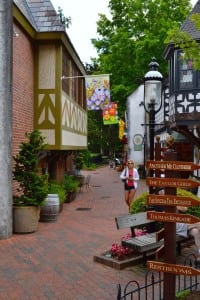 Brick pathway through Village Shops in Gatlinburg