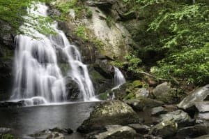 Spruce Falls Flat waterfall in the Great Smoky Mountains