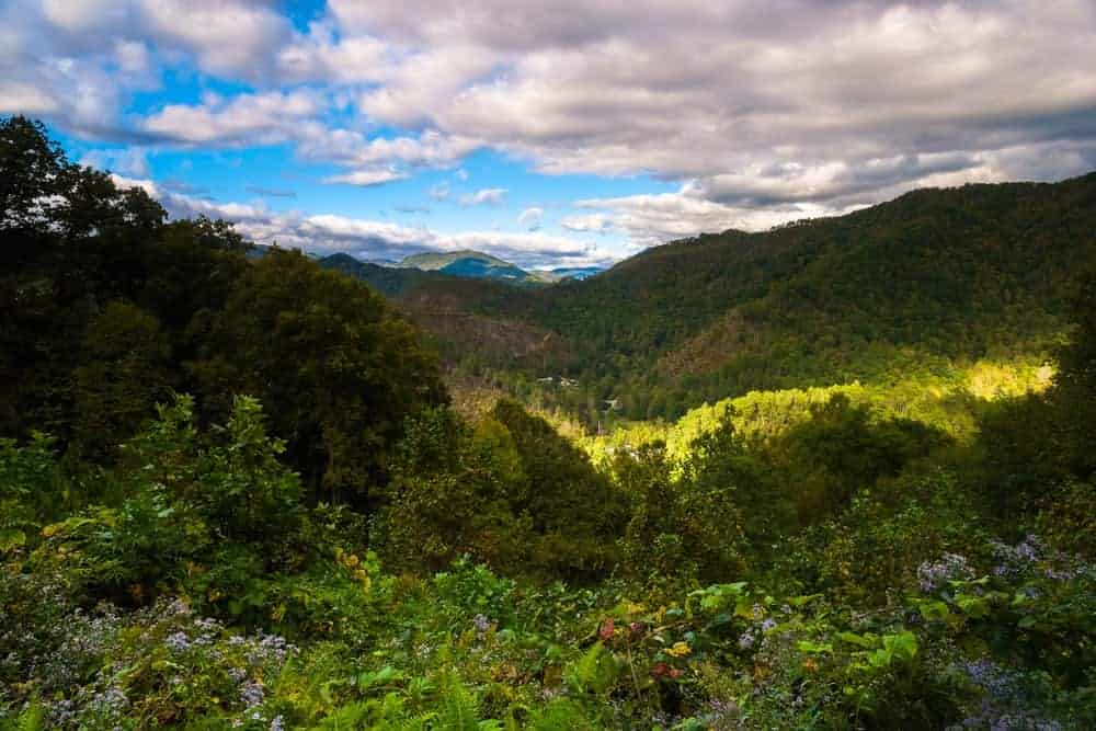 View of the Great Smoky Mountains in the spring