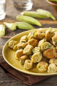Family style serving of fried okra
