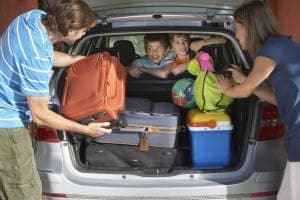 group traveling to Rocky Top Sports World in a car