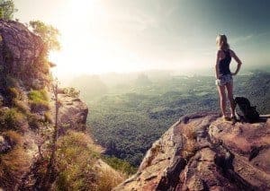 woman hiking in the Smoky Mountains