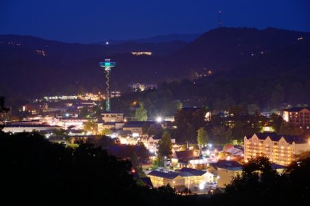 Gatlinburg Space Needle at Night