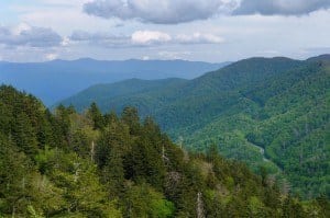 Magnificent mountain view near a Great Smoky Mountains National Park visitor center