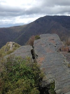 The peak of the Chimney Tops Trail.