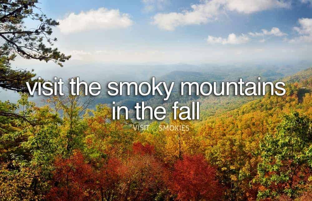 view of Smoky Mountains fall foliage
