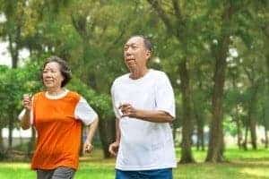 older couple running in Go RetroRunning event in Pigeon Forge
