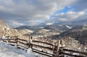 Admiring the snow covered mountains and downtown area is one of the best things to do in Gatlinburg TN in December.