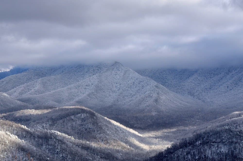 Enjoying the snow covered mountains is one of the best things to do in Gatlinburg TN in January.