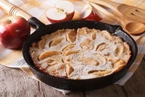 A large baked apple pancake.