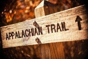 A sign pointing the way to the Appalachian Trail.