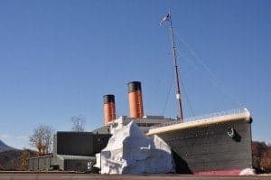 Photo of the outside of the Titanic Museum in Pigeon Forge.