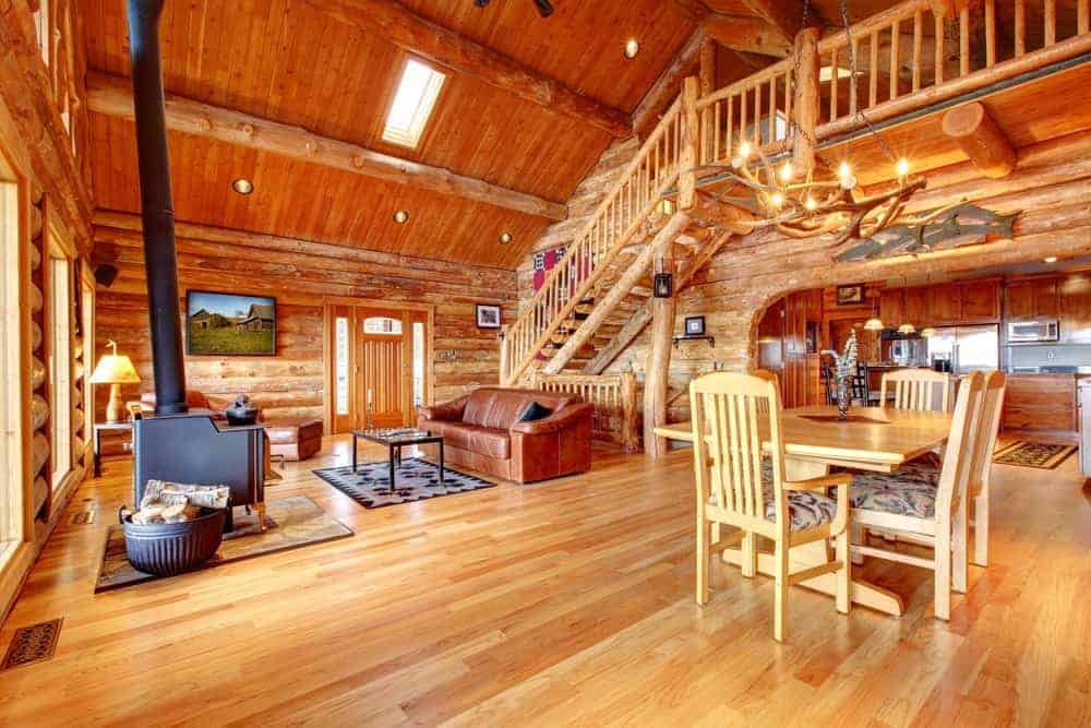 Living room and dining area in Gatlinburg cabin