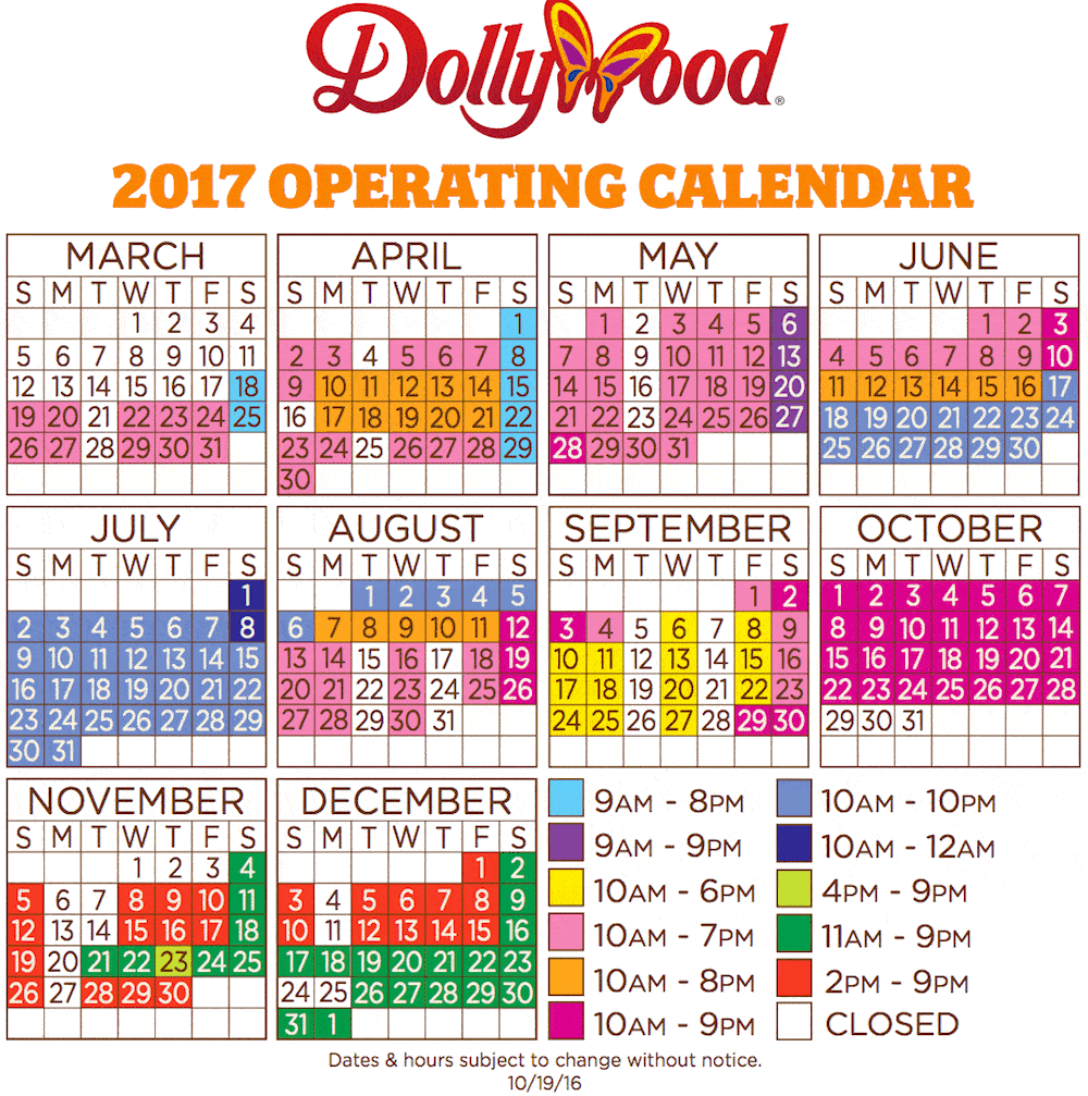 Dollywood 2017 schedule