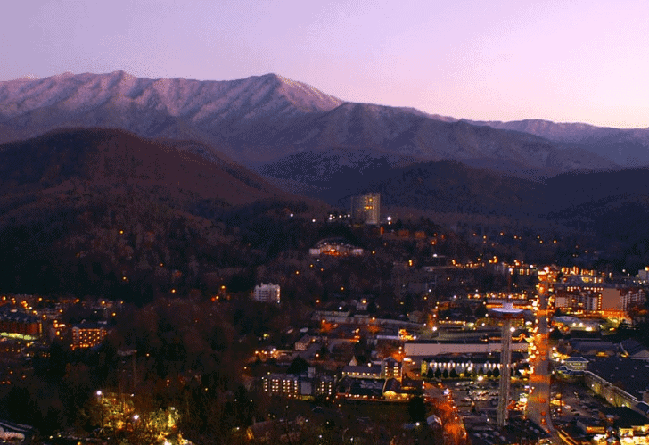 View from Lights Over Gatlinburg at SkyPark at Night