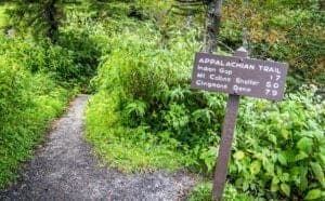 A sign along the Appalachian Trail.