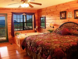 The master bedroom with inviting jacuzzi