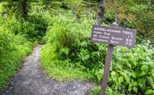 Sign for the Appalachian Trail near Clingmans Dome.