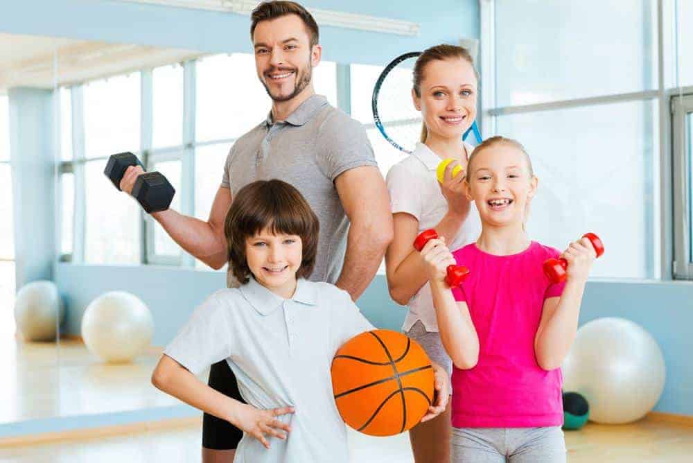 Family playing sports