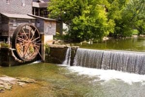 The Little Pigeon River at The Old Mill in Pigeon Forge.